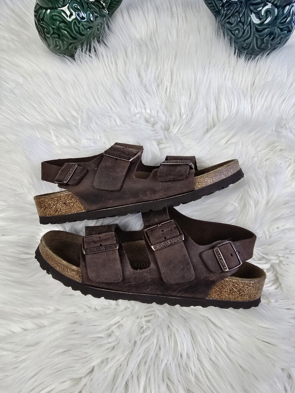 Birkenstock Milano Oiled Leather Sandals Size 38 - Picture 5 of 14